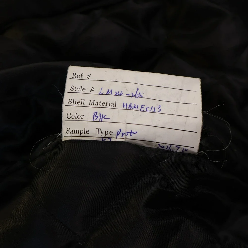 Levi Mens M Bomber Jacket Black Prototype Sample Quilted Zip Up Utility Pocket